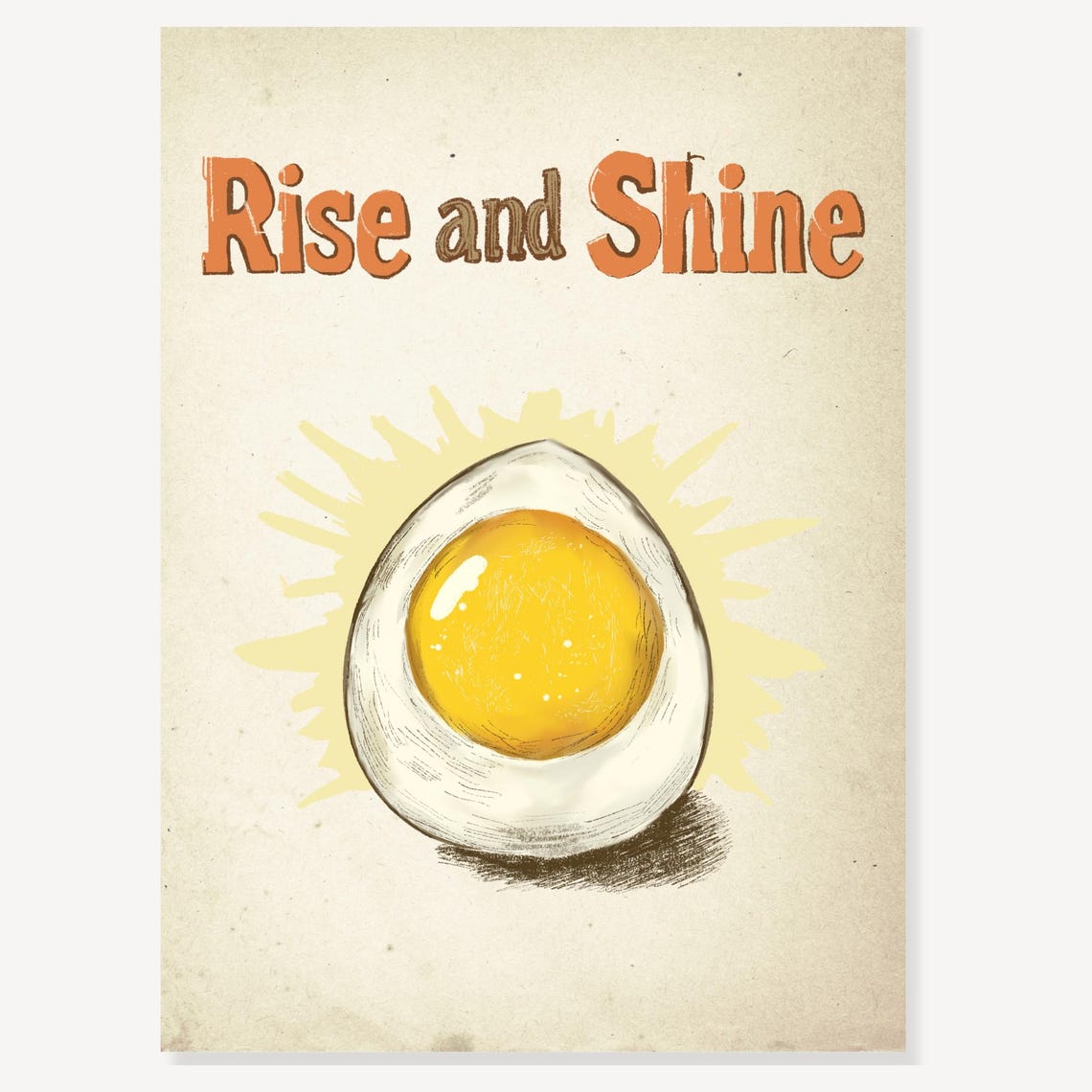 Rise And Shine Sunny Side Egg Breakfast Vintage Kitchen Art Poster - Image 2