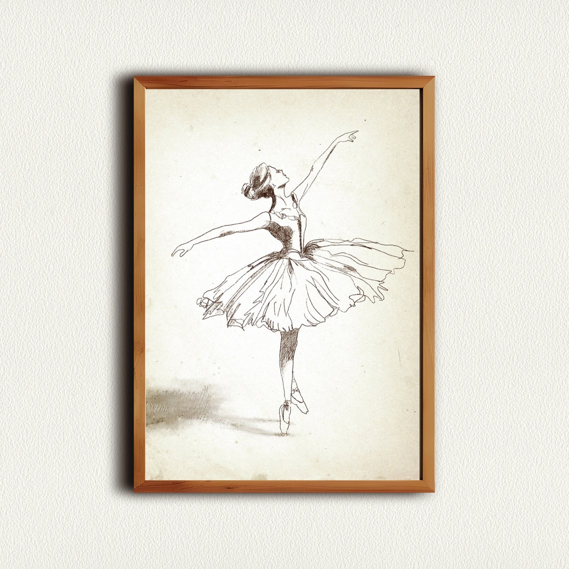 Vintage Ballerina Sketch Dancing Dancer Pencil Drawing Art Poster - Image 2