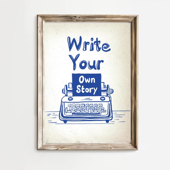 Retro Motivational Quote Poster Write Your Own Story Print Modern Decor Motivational Prints Vintage Wall Art Poster Positivity Decor