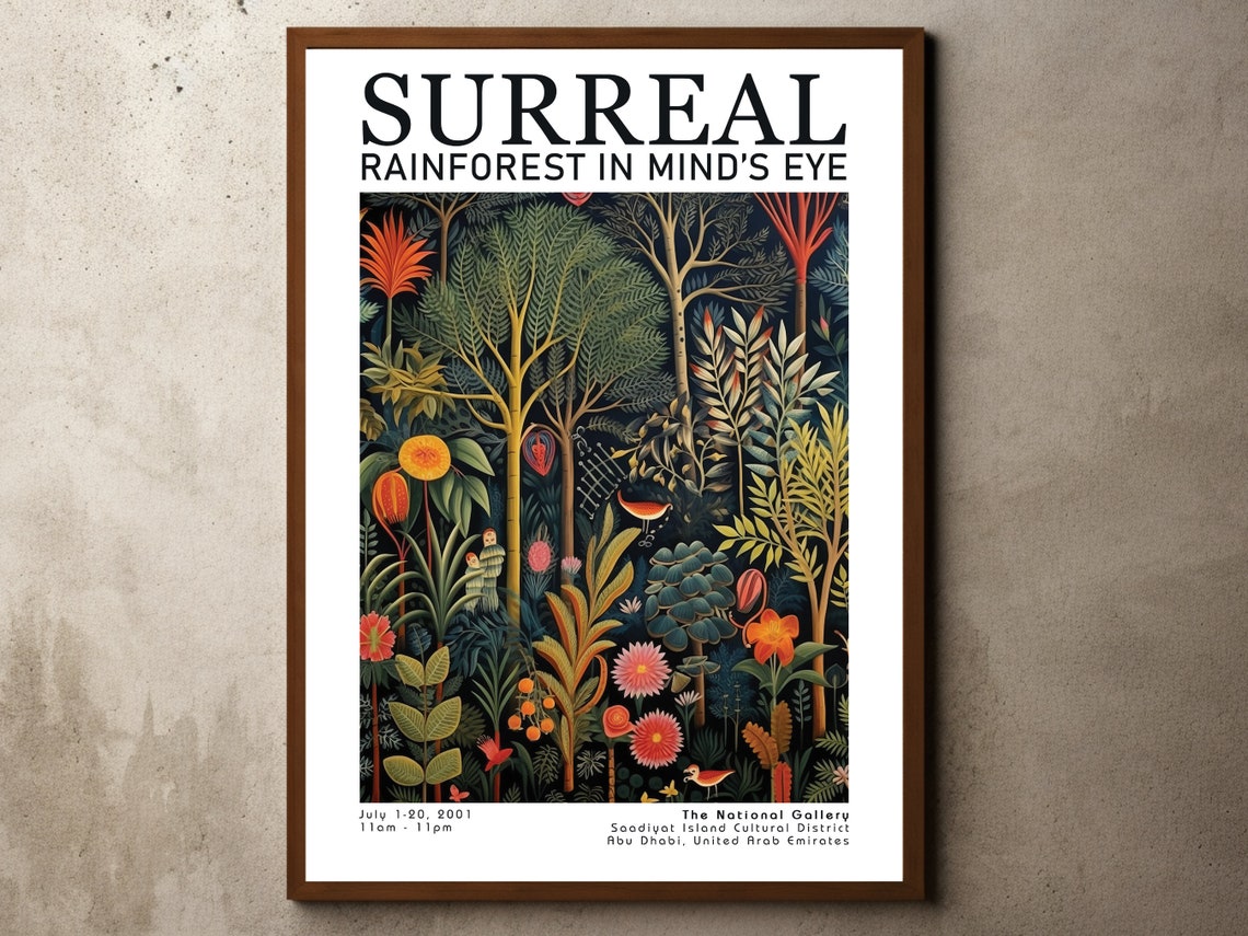 Surreal Rainforest In Minds Eye Dark Night Jungle Gallery Poster