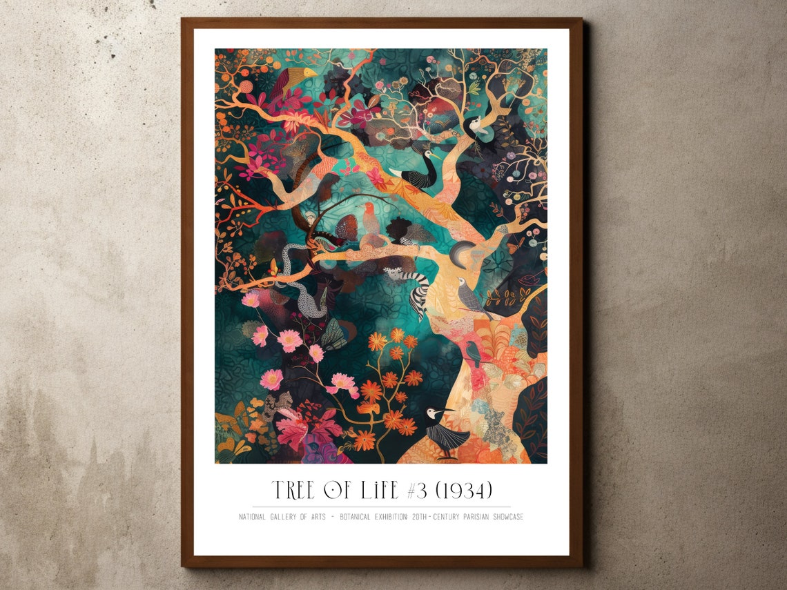 Tree of Life 1934 Tropical Jungle Animals Botanical Exhibition Print