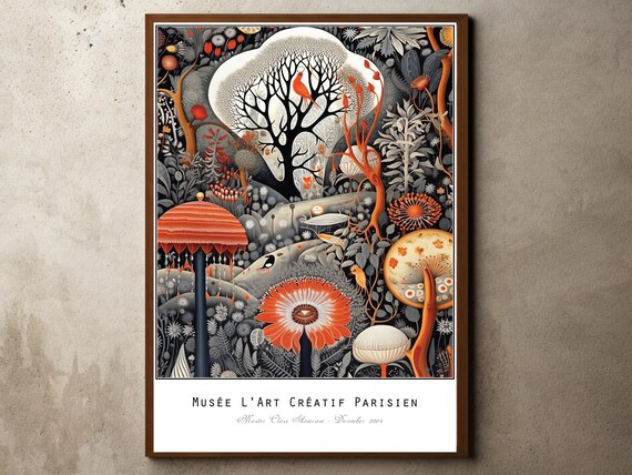 Henri Rousseau Print Poster Tropical Decor Botanical Jungle Exhibition Animals Forest Vintage Wall Art