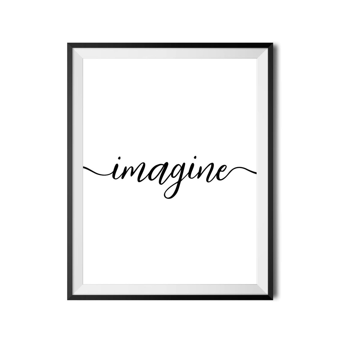Imagine Single Line Script Word Minimalist Typography Poster - Image 4