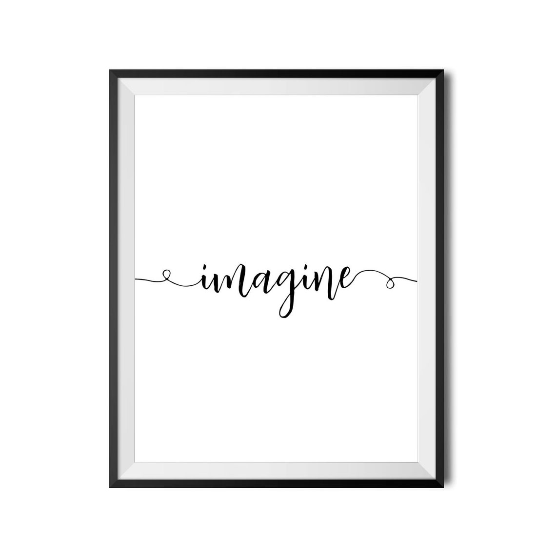 Imagine One Line Script Calligraphy Minimalist Wall Decor Poster - Image 4