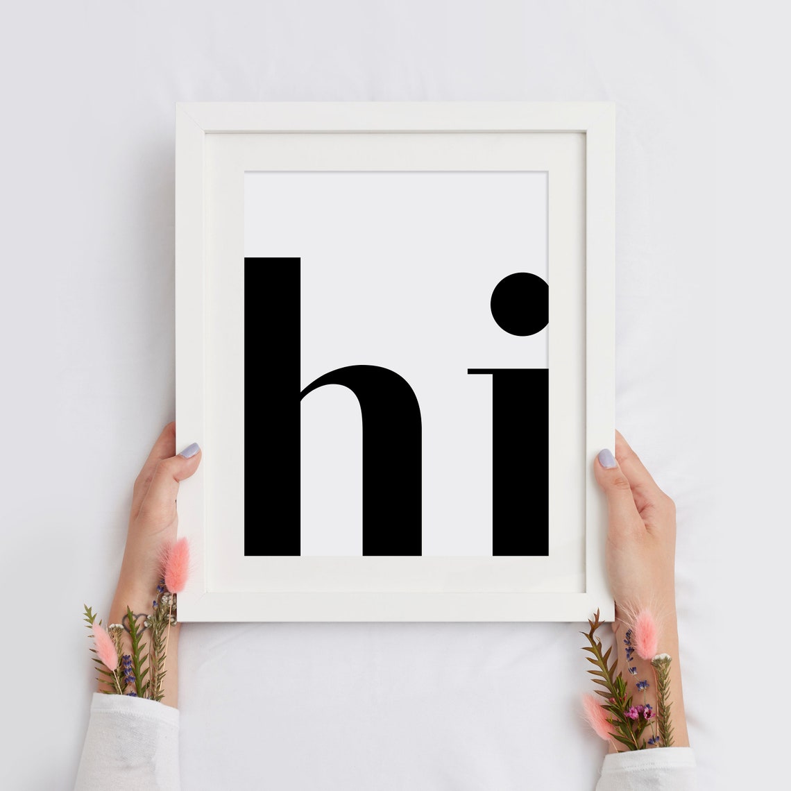 Hi Giant Lettering Minimalist Modern Entryway Greeting Poster - Image 4