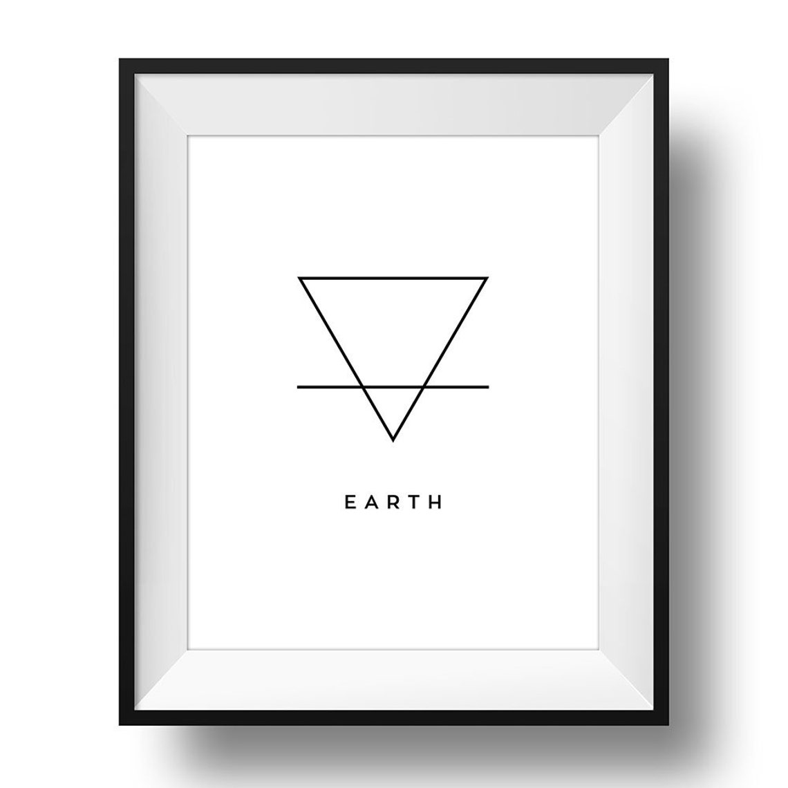 Earth Element Symbol Minimalist Modern Spiritual Line Art Poster