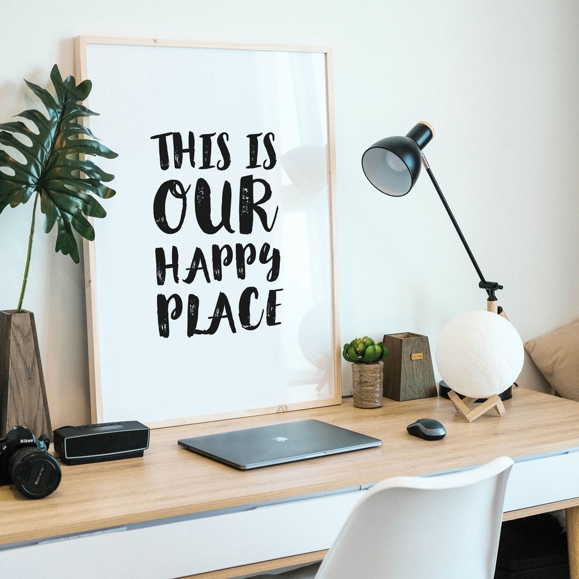 This Is Our Happy Place Hand Lettered Family Quote Home Decor Poster - Image 3