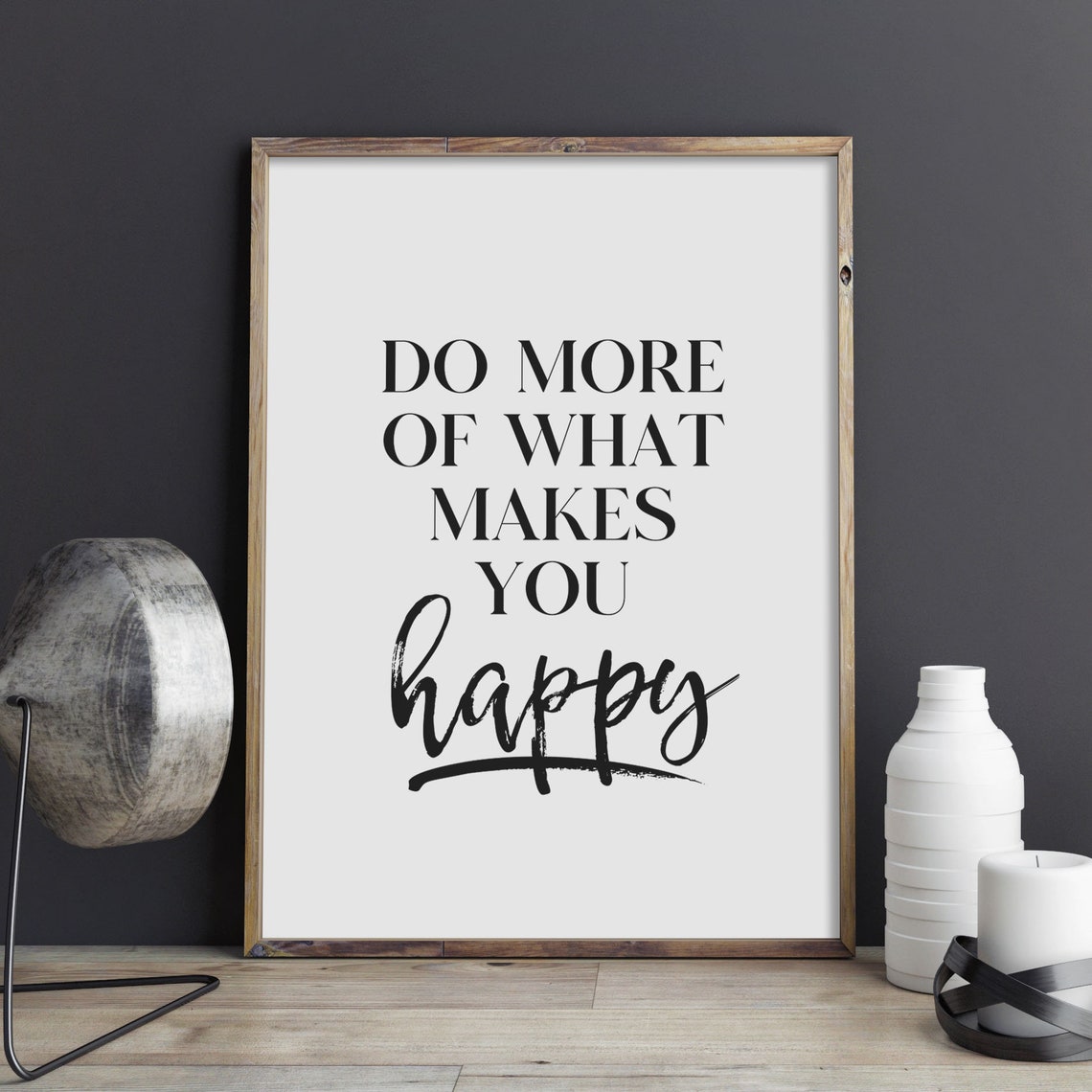 Do More Of What Makes You Happy Script Typography Office Poster - Image 2