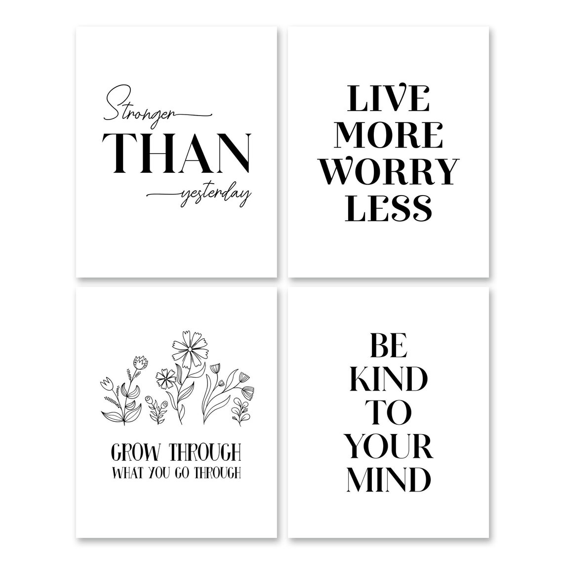 Mental Health 16 Poster Bundle Set Minimalist Typography Home Decor - Image 2