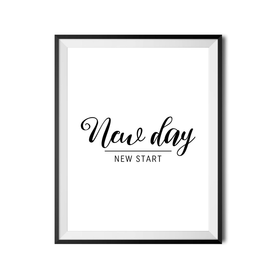 New Day New Start Script Quote Poster for Bedrooms and Fresh Starts - Image 4