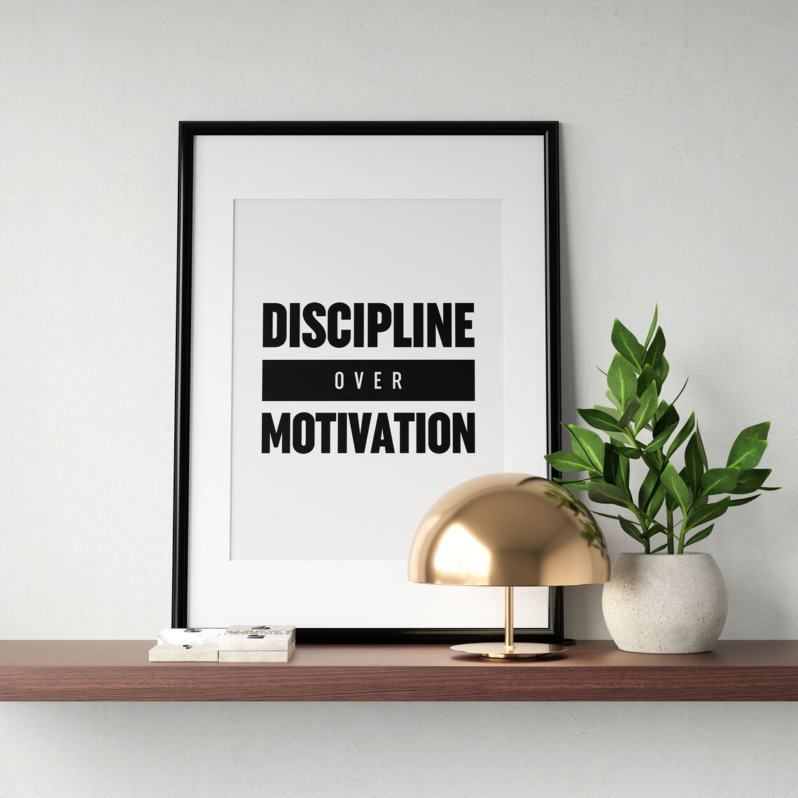 Discipline Over Motivation Bold Fitness Mindset Gym Quote Poster - Image 3