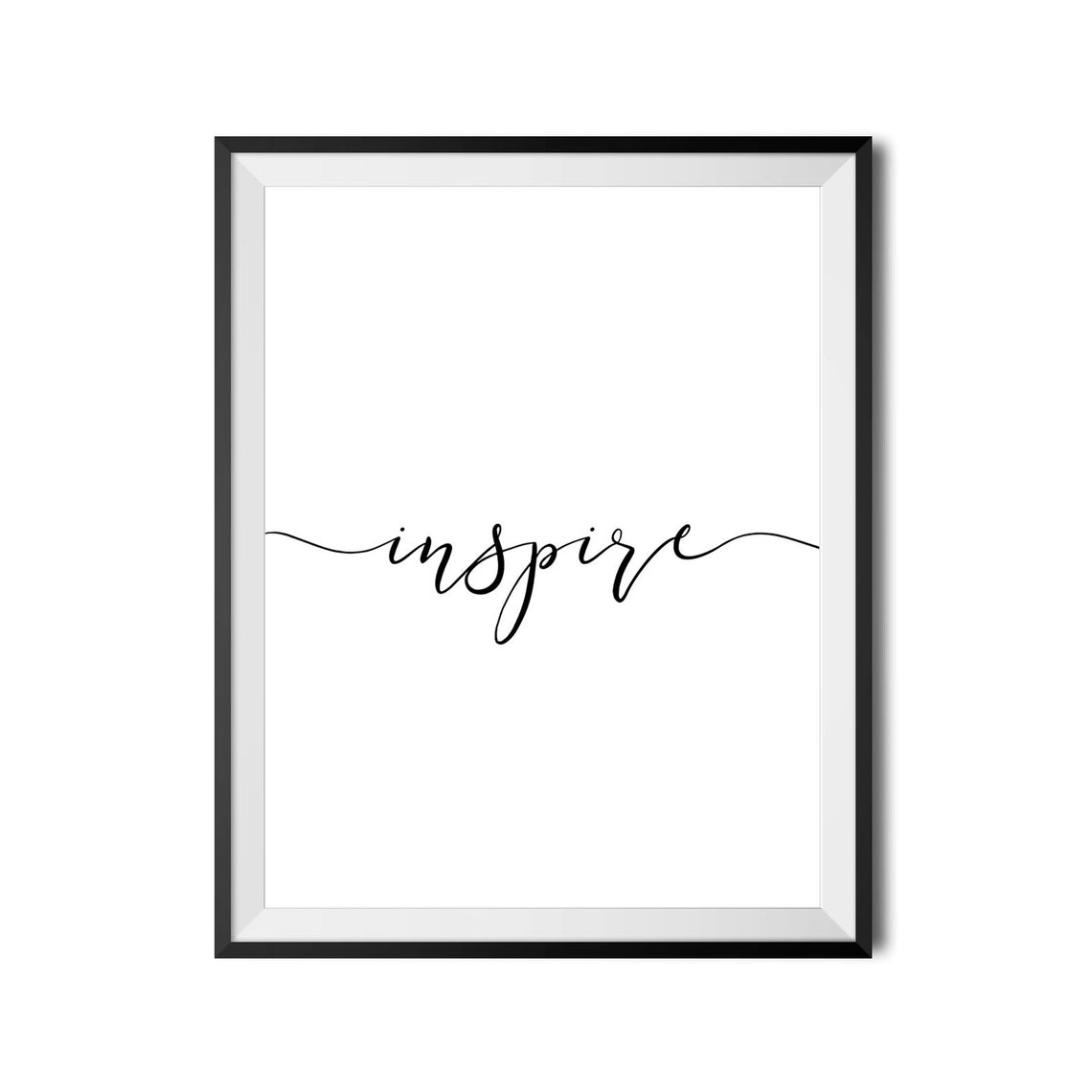Inspire Single Word Minimalist Script Motivational Art Poster - Image 4