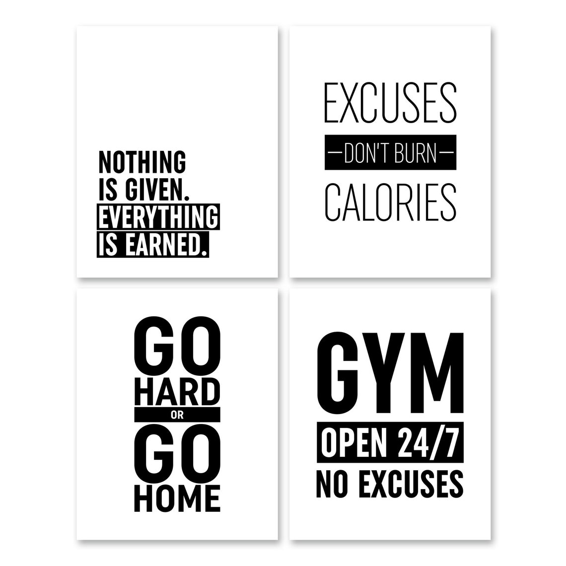 16 Gym Quote Prints Bundle Fitness Motivation Wall Art Home Set - Image 4
