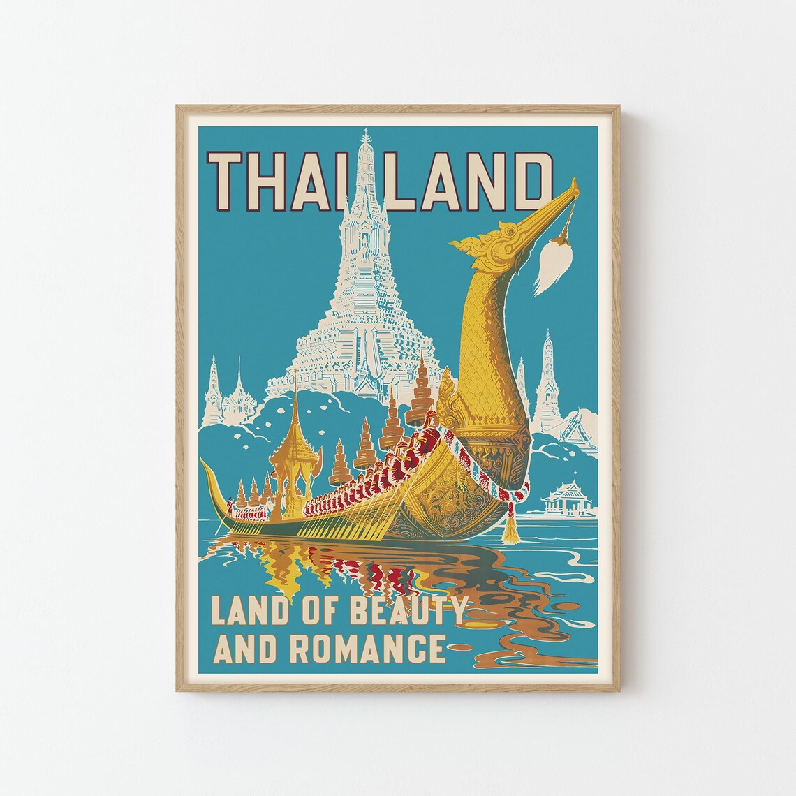 Thailand Land Of Beauty Vintage Travel Poster