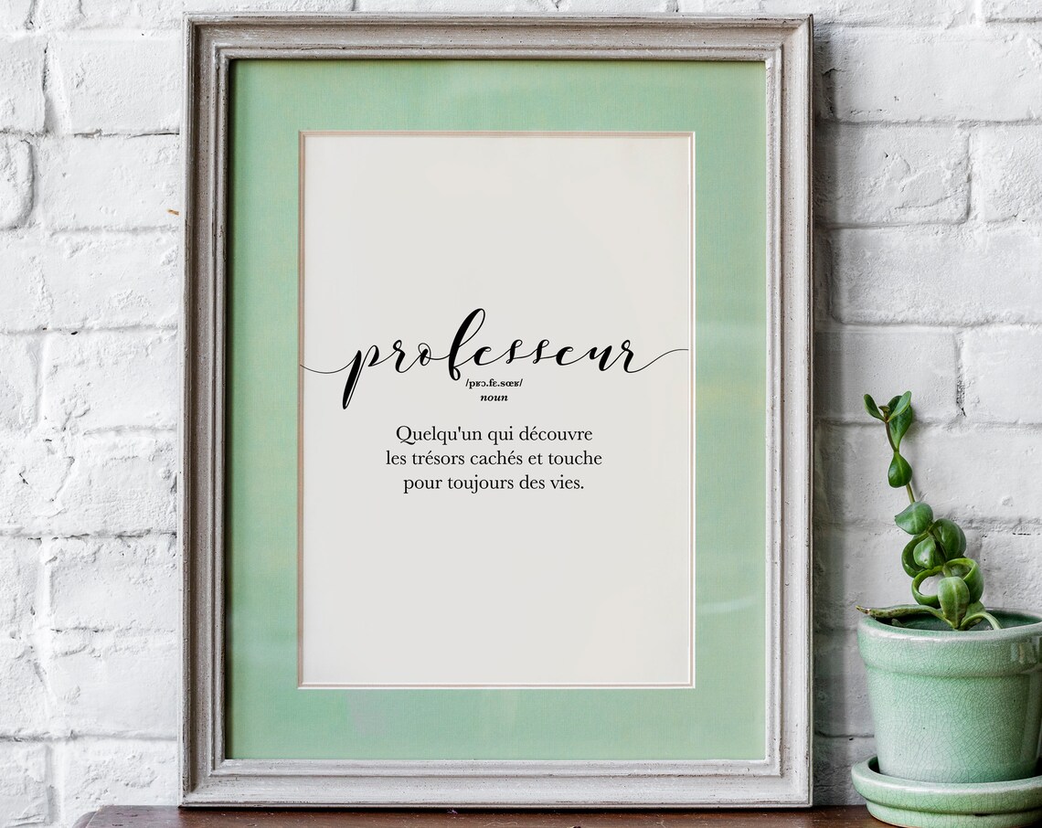 French Teacher Appreciation Art Print, Classroom Decor