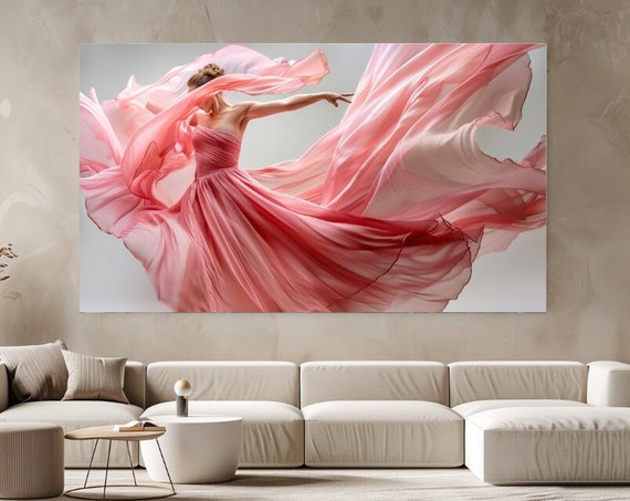 Dancer In Pink Dress Luxury Design Print Picture Home Decor Wall Art Gift Room Decor Wall Hangings
