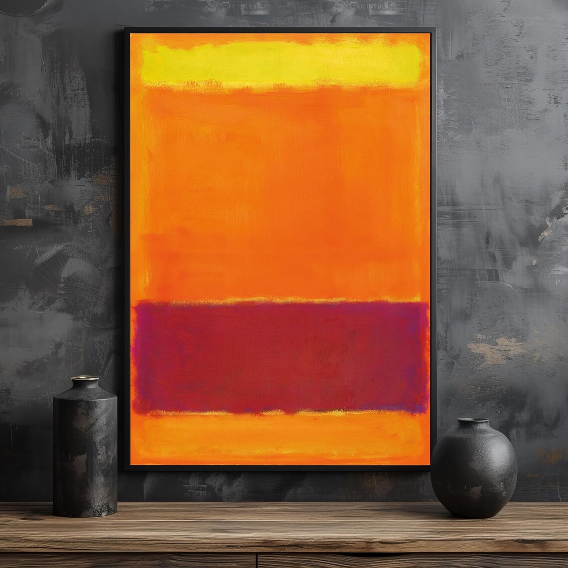 Mark Rothko Painting Warm Orange Yellow And Deep Red Abstract Art Vibrant Gift For Art Enthusiasts - Image 2
