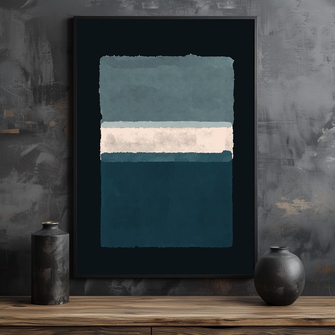 Mark Rothko Style Soft Grey And White Abstract Color Field Art Poster - Image 2