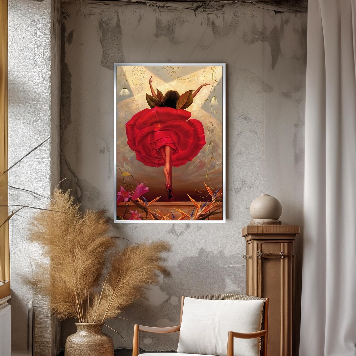 Vladimir Kush Flamenco Dancer Red Rose Dress Surrealist Poster - Image 3