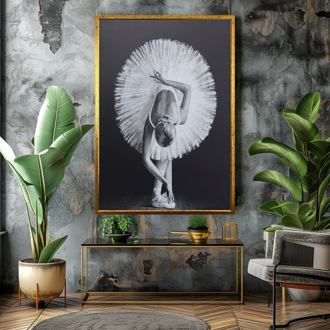 Black And White Ballerina Bowing Graceful Ballet Dance Wall Poster - Image 4