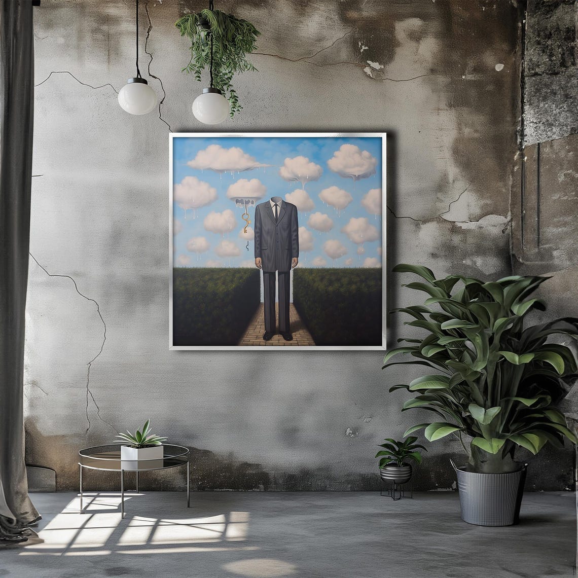Surreal Headless Man Standing On A Path Under A Cloudy Sky Poster - Image 3