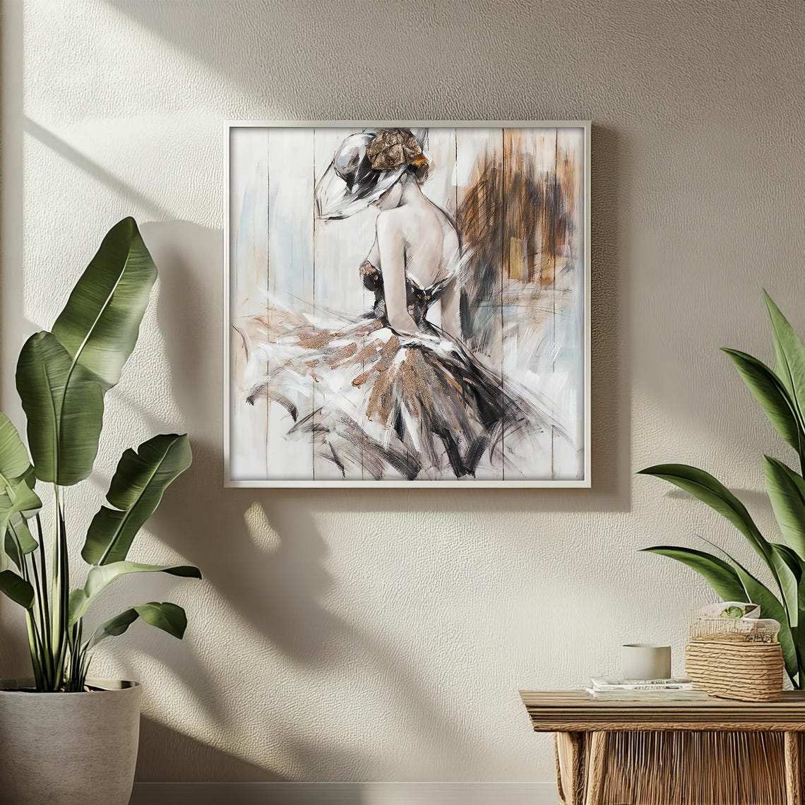 Refined Ballet Dancer In Elegant Hat Graceful Painting For Dance Enthusiasts And Sophisticated Decor - Image 2