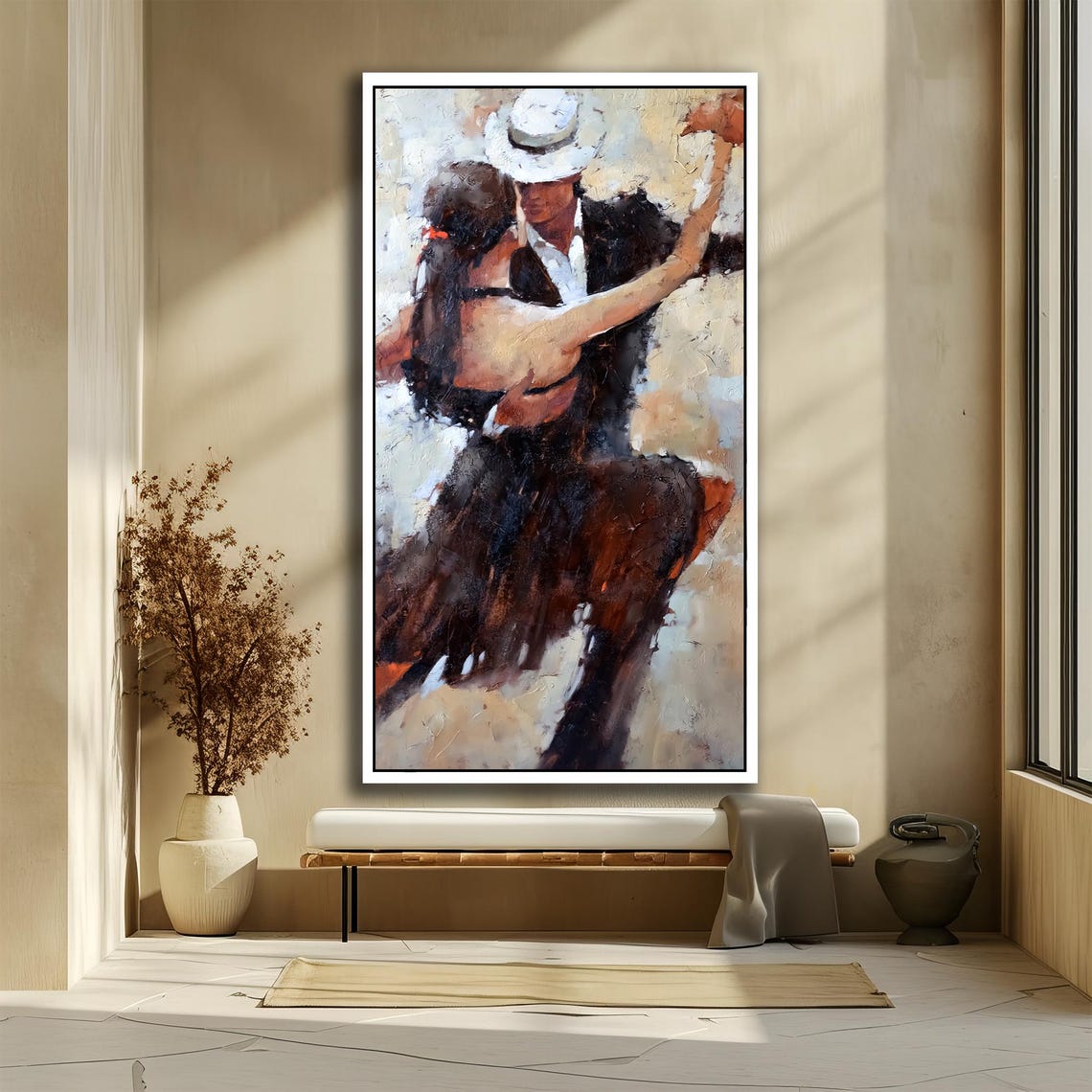 Passionate Tango Couple Dancing Impressionist Art Style Poster - Image 2