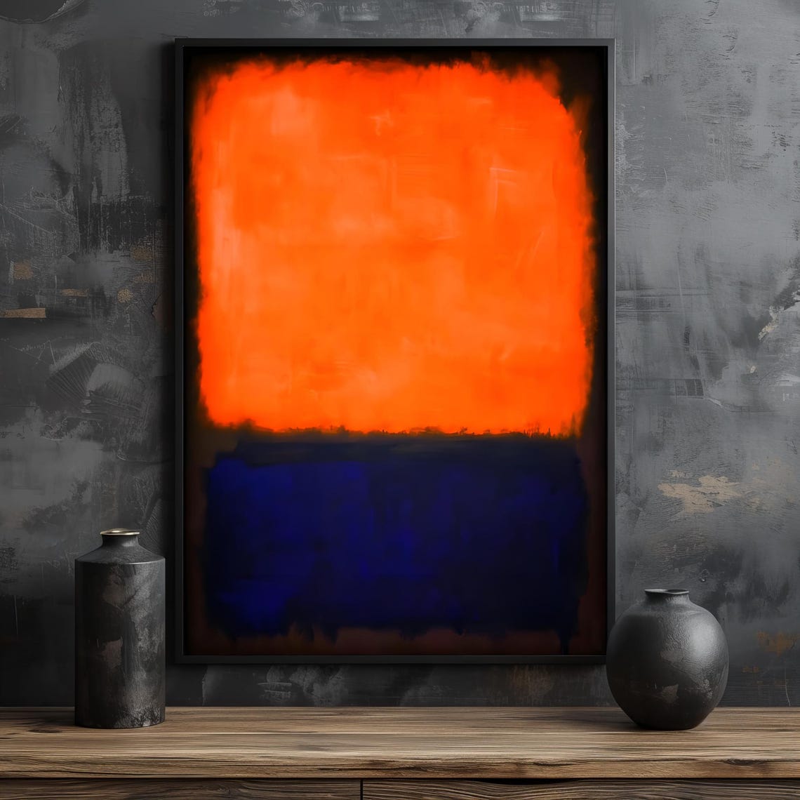 Vibrant Orange And Deep Blue Abstract Painting By Mark Rothko Bold Modern Art For Contemporary Home Decor Gift Idea - Image 2