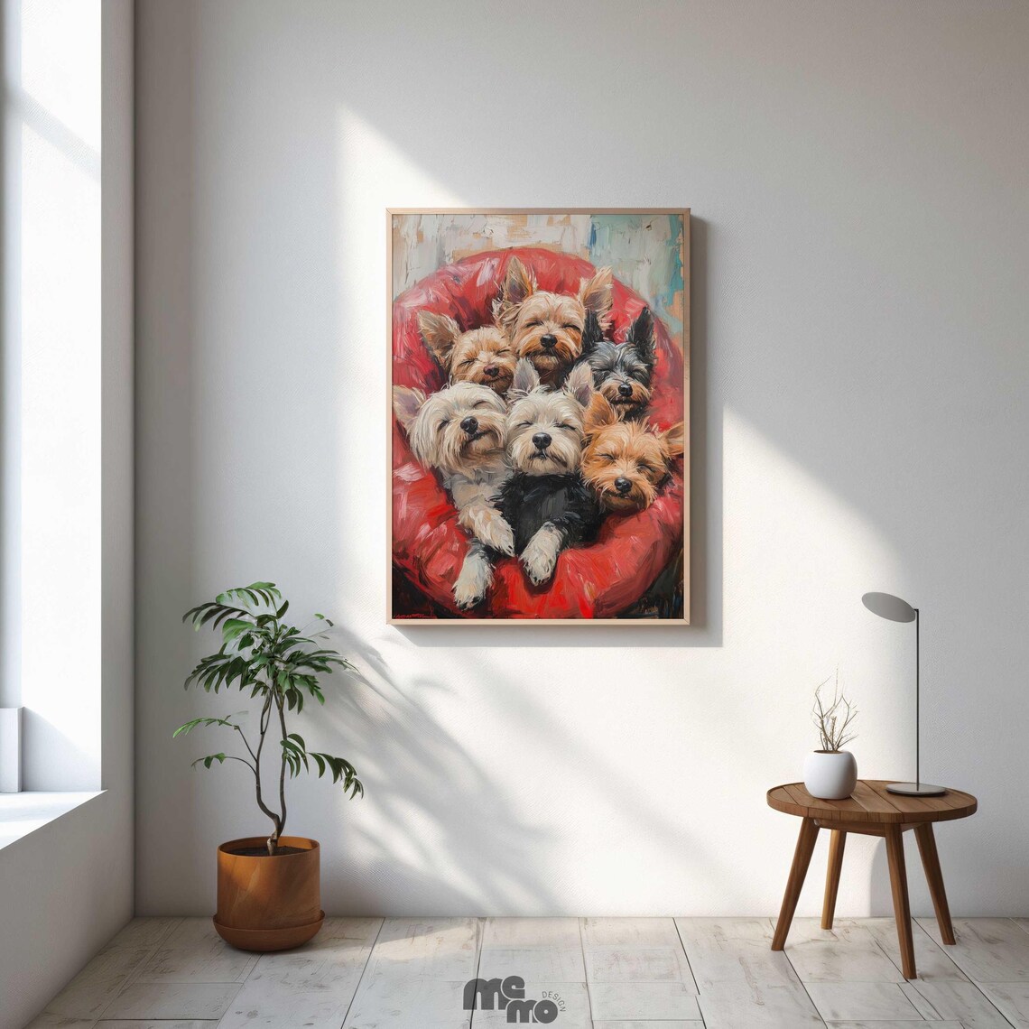 Yorkshire Terrier, Cute Yorkie Puppy Oil Painting - Image 5