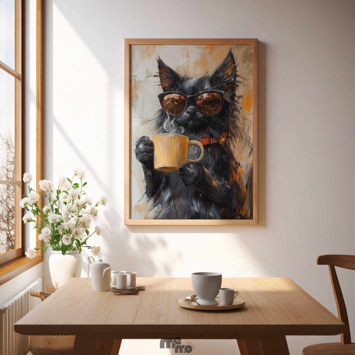 Black Maine Coon Coffee Cat, Funny Sunglasses Gift - Image 4