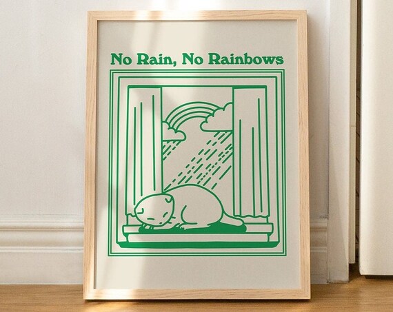 Retro Cat Minimalist Wall Print, Vintage Quote