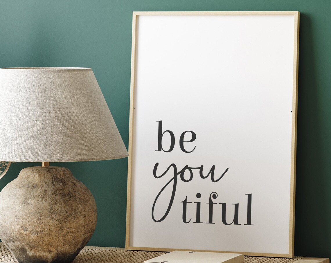 Be You Tiful Woman Bedroom Decor Wall Art Print - Image 3