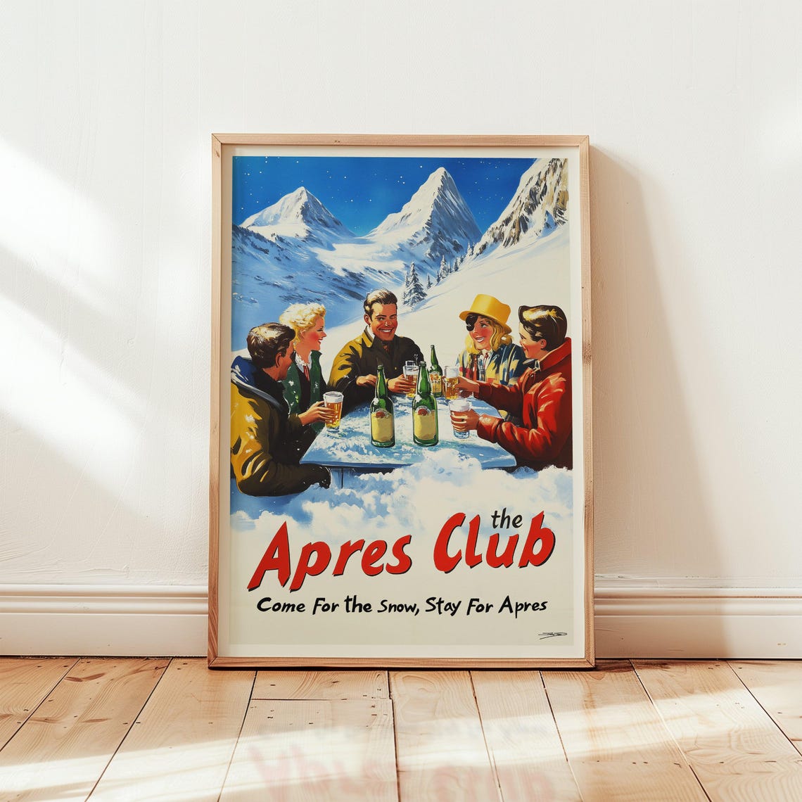 Apres Ski Cub Skiing Gift, Vintage Alps Travel Poster - Image 4