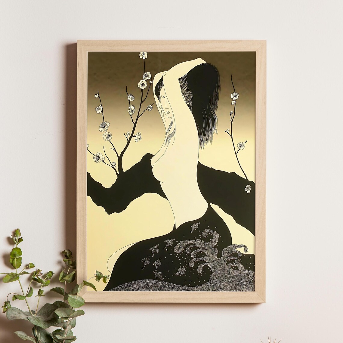 Kojima Kimiko Plum Blossom Nude Beauty 1979 Japanese Art Poster