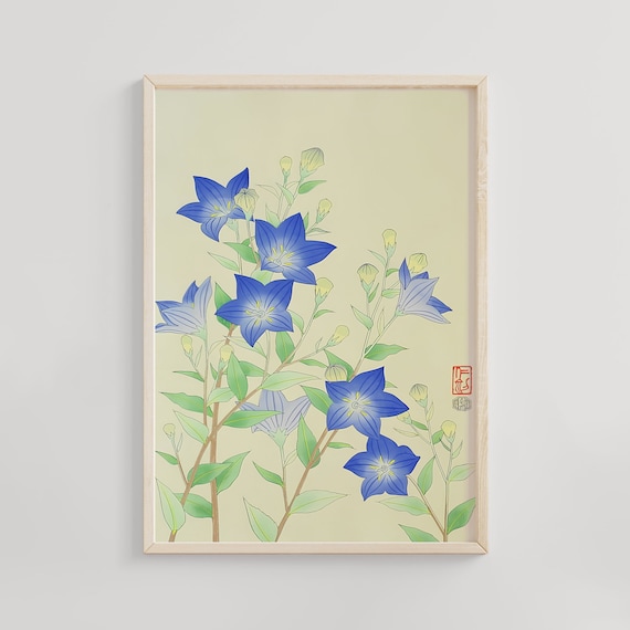 Chinese Bell Flower Ukiyo-E Floral Art Print