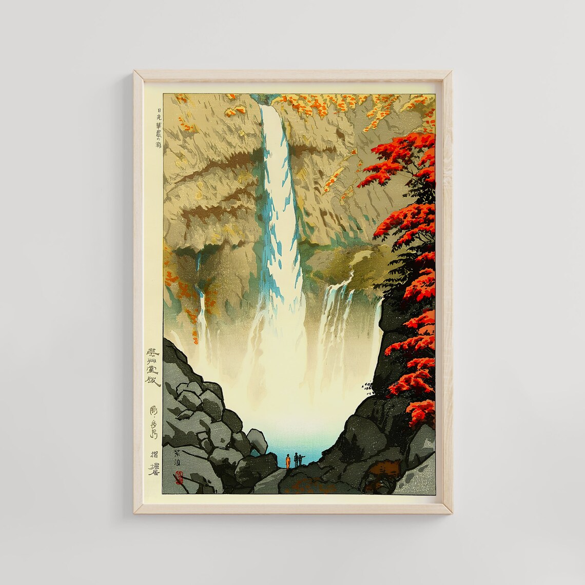 Shiro Kasamatsu Kegon Waterfall Nikko Autumn Maple Poster Art