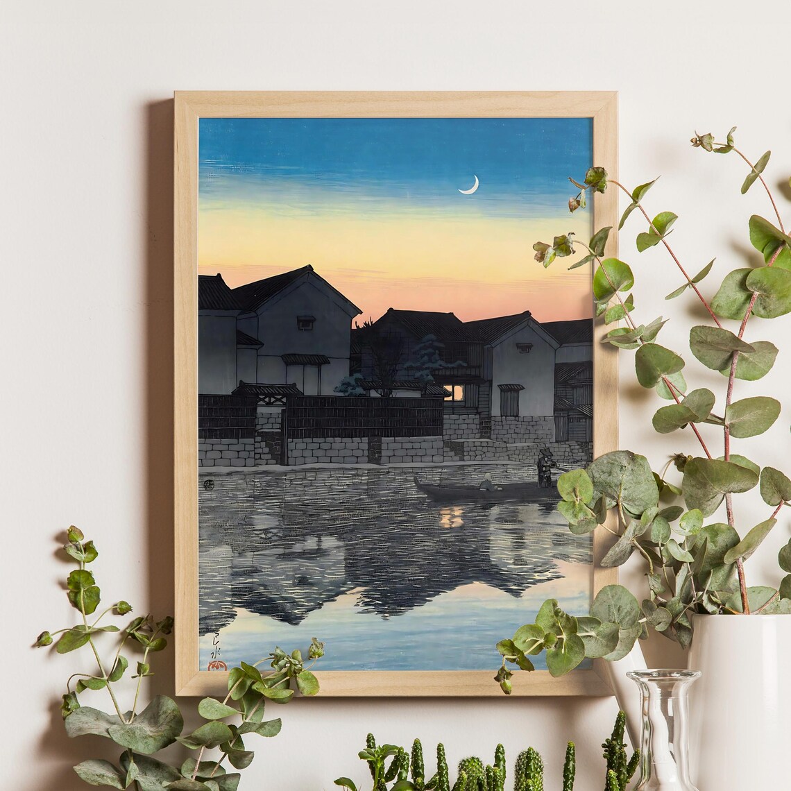 Kawase Hasui Matsue in Izumo Twilight Waterfront Japanese Art Poster