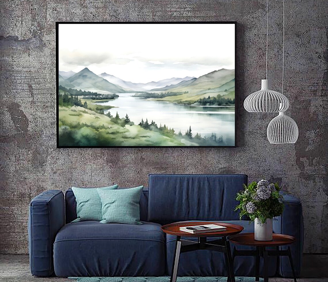 Columbia River Watercolor Art Print, Washington Landscape - Image 4