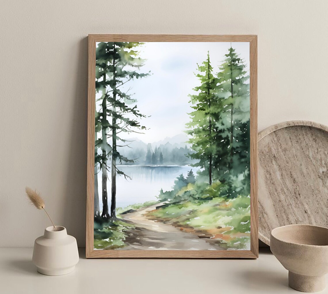 Wood Buffalo National Park Watercolor Print, Minimalist - Image 3