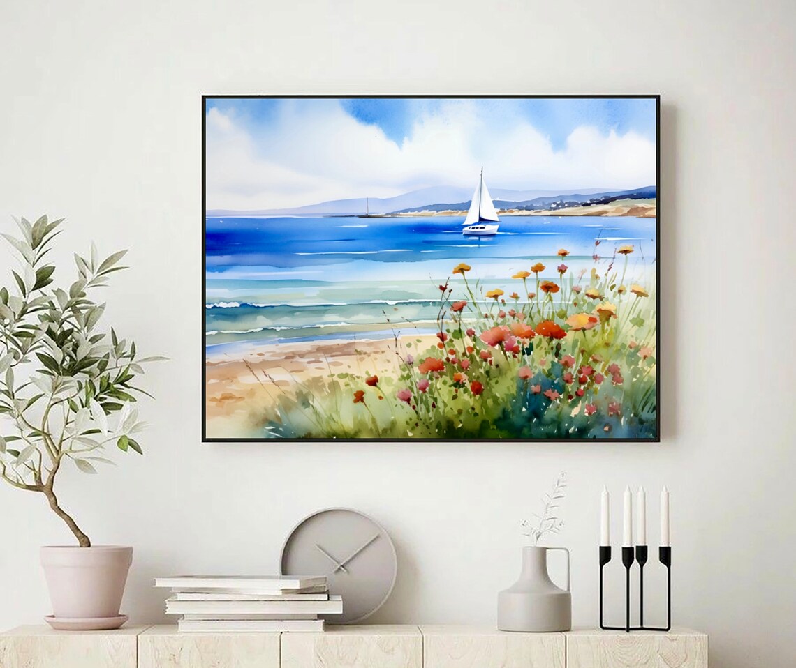 Venice Beach California Travel Poster, Ocean Landscape - Image 3