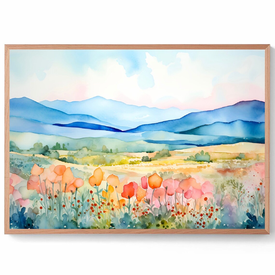 Blue Ridge Parkway North Carolina Watercolor Travel Poster