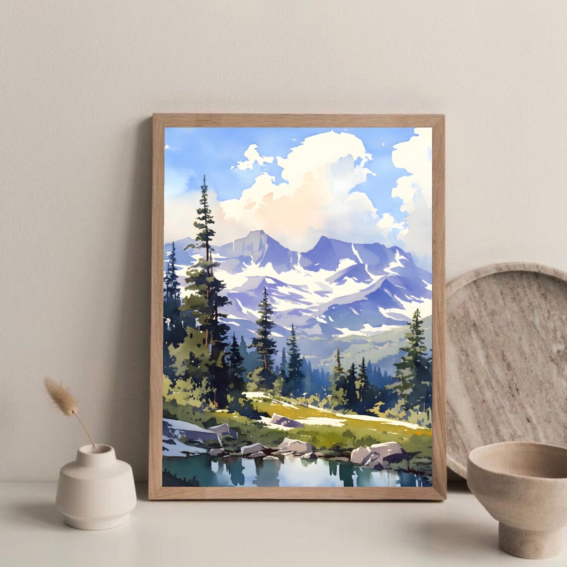 Buttermilk Mountains Colorado Landscape Watercolor Print - Image 3