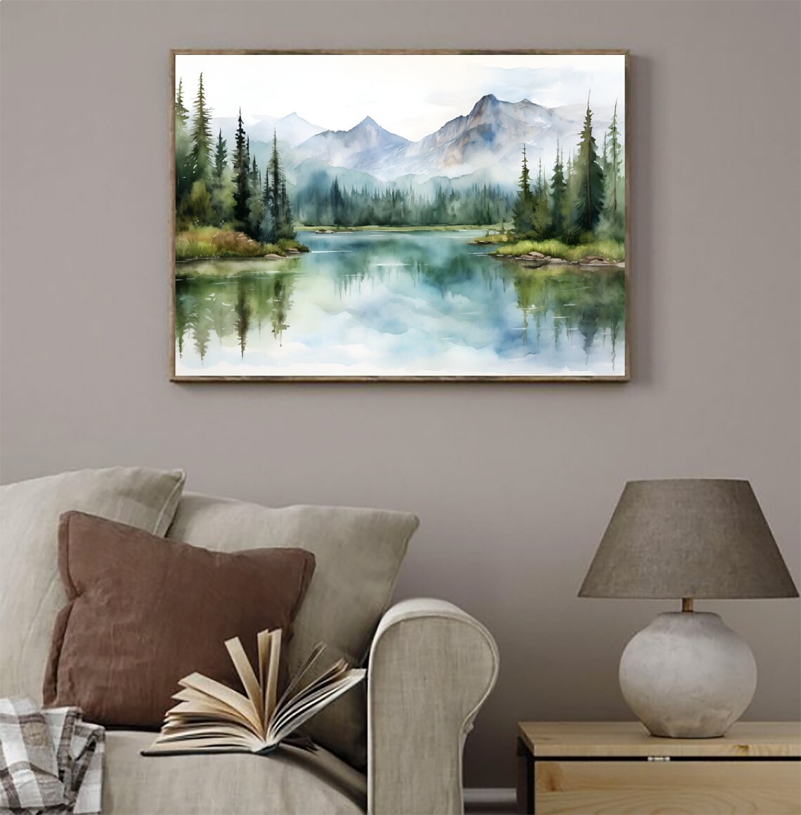 Emerald Lake Utah Watercolor Art Print, Mountain Landscape - Image 2