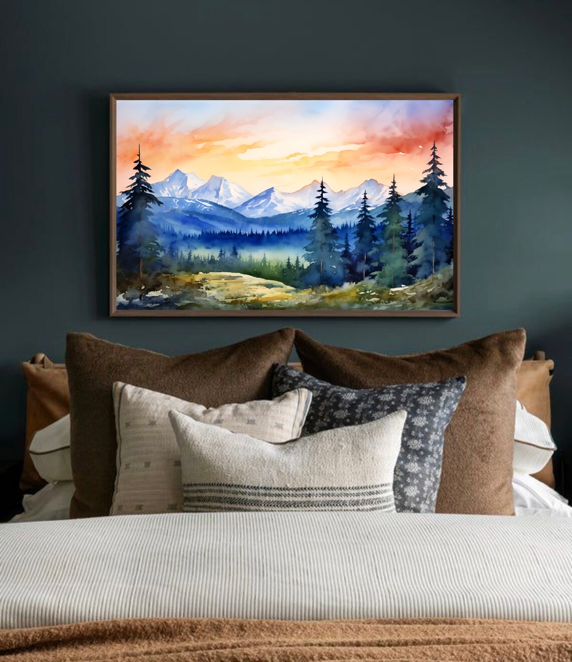 Rocky Mountains Watercolor Art Print, Bitterroot Range - Image 2