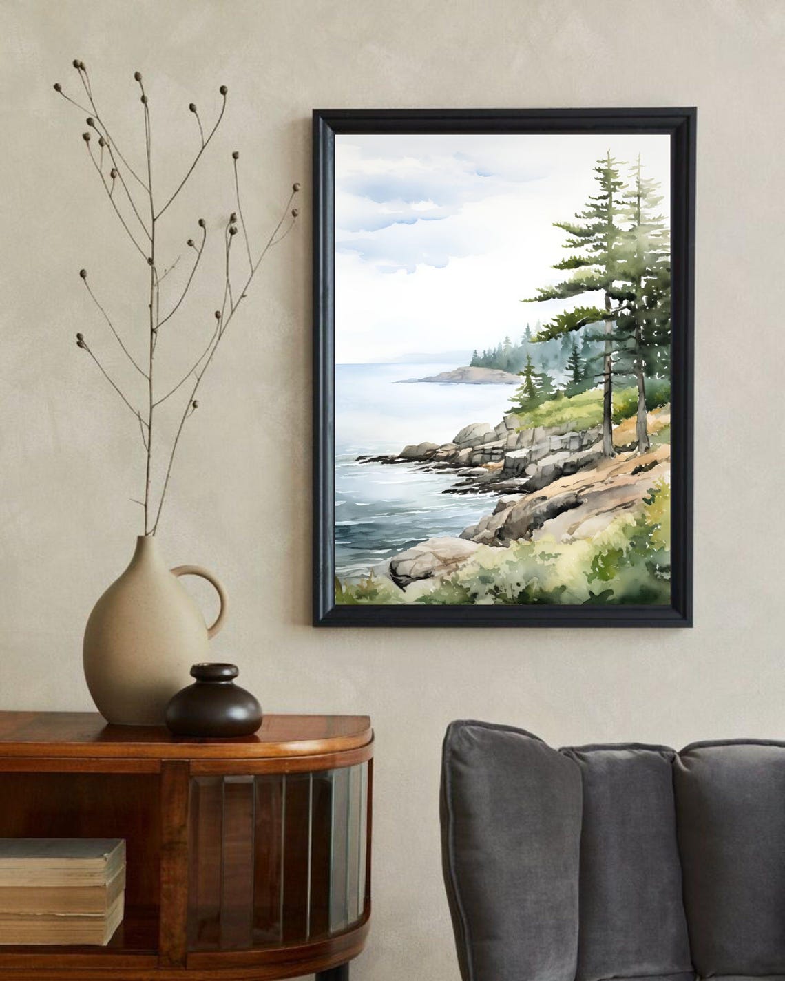 Lake Erie Watercolor Print Ohio Landscape Painting Forest Lake Poster Great Lakes Art Print Ohio State Travel Art - Image 3