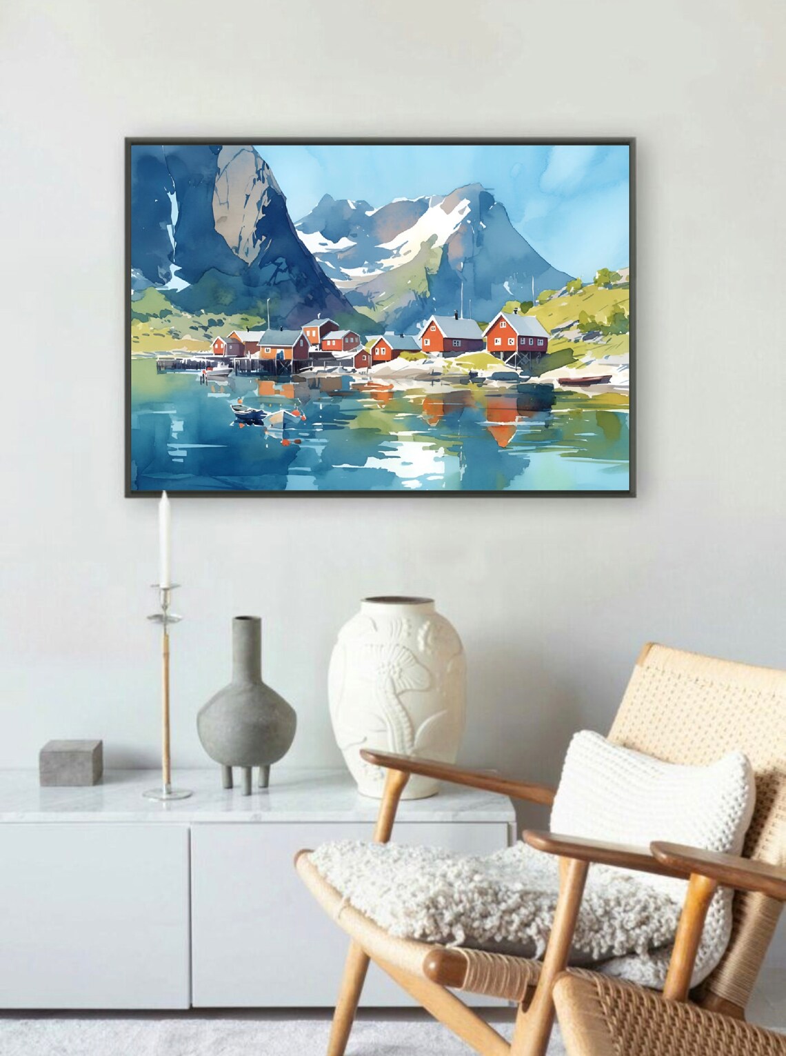 Lofoten Islands Coastal Landscape Travel Poster - Image 4