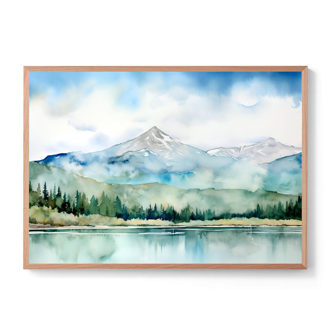 Colorado Watercolor Art Print, Rocky Mountains Panoramic - Image 2