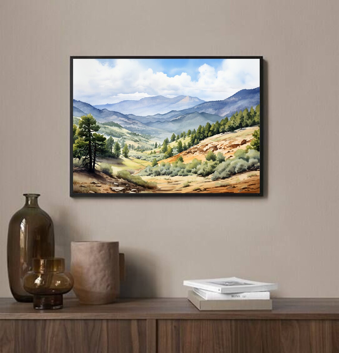 Lincoln National Forest Watercolor Art Print, New Mexico - Image 3