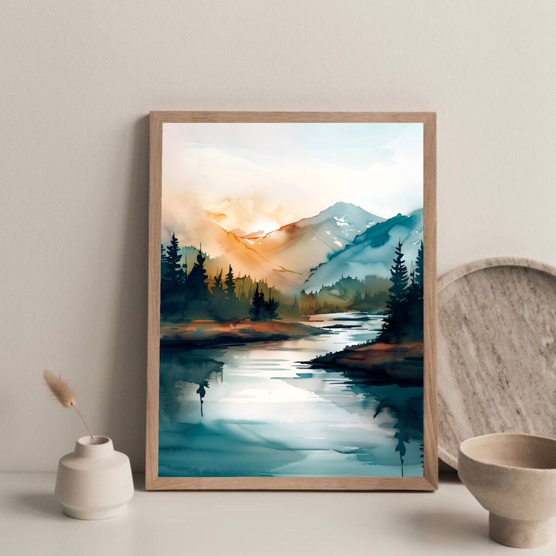 Colorado Watercolor Art Print, Maroon Lake Landscape - Image 3