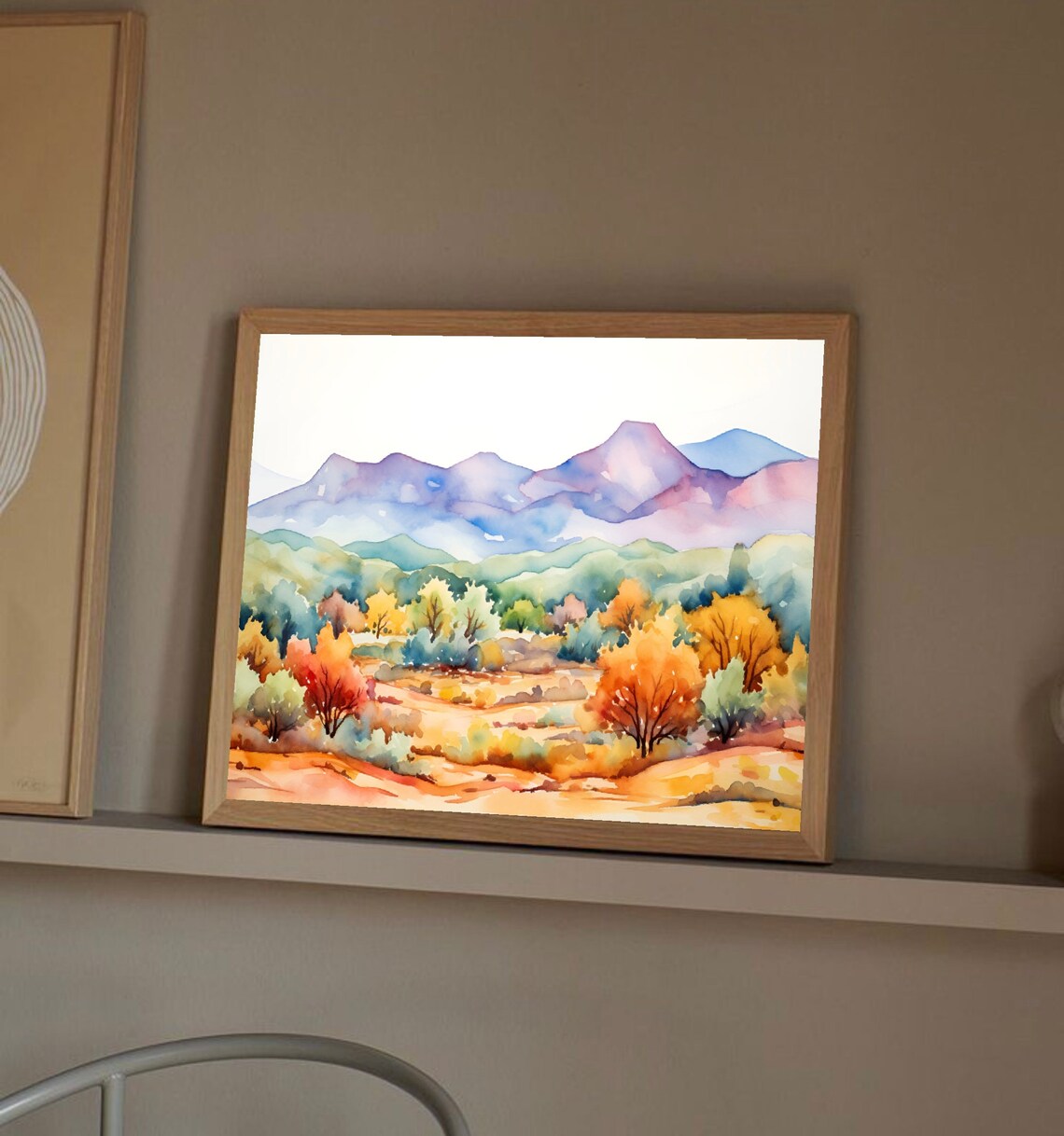Las Cruces Mountain Watercolor Art Print, New Mexico - Image 3